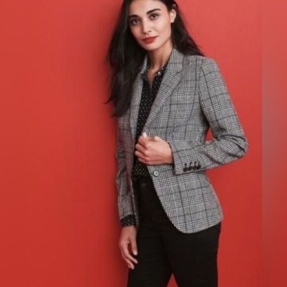 Untuckit Camilla Wool blend Houndstooth Blazer Sz 10 - Picture 1 of 6